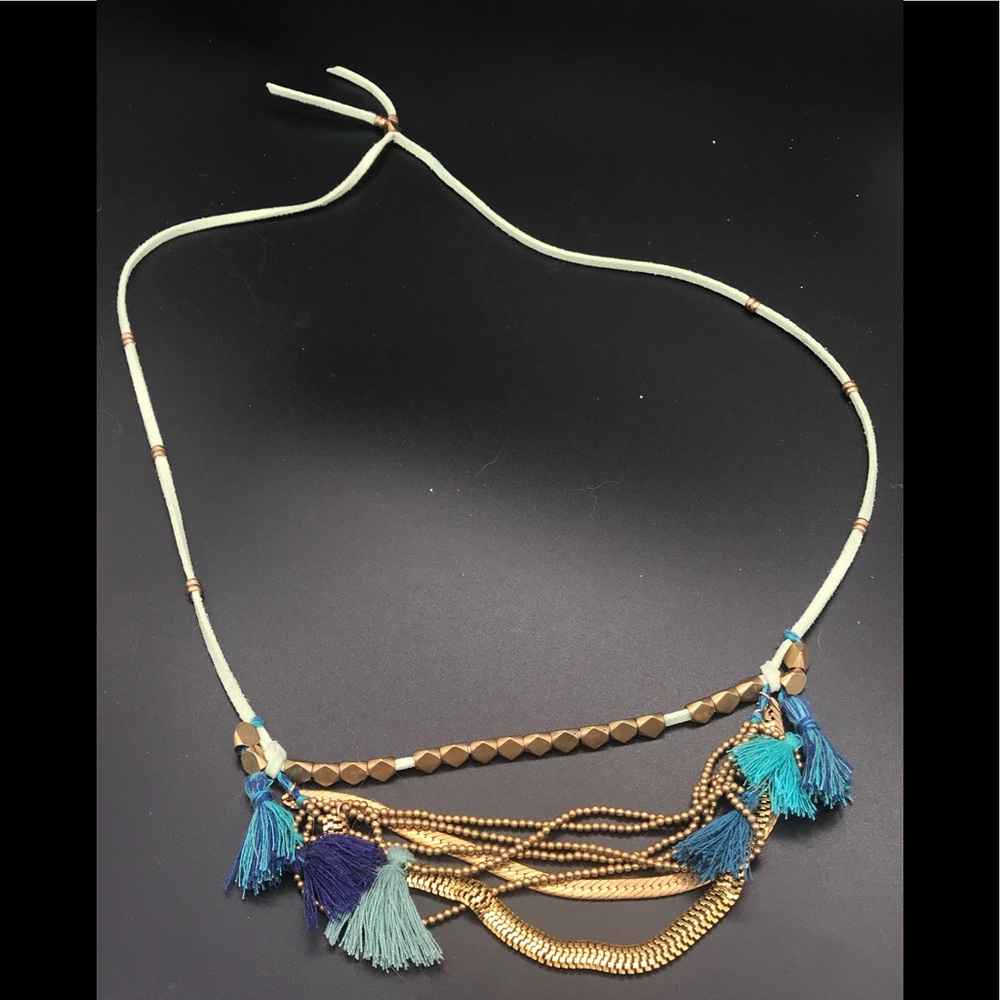 Anthropologie | Mint Leather and metal necklace - Picture 2 of 6